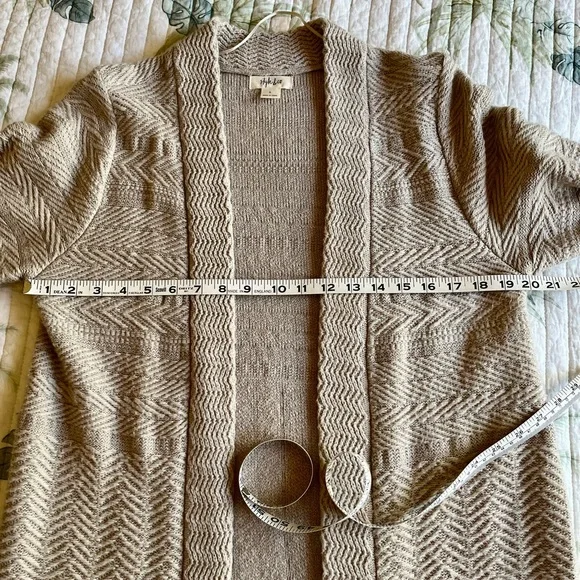 Style & Co. Taupe Patterned Long Cardigan - Picture 3 of 7